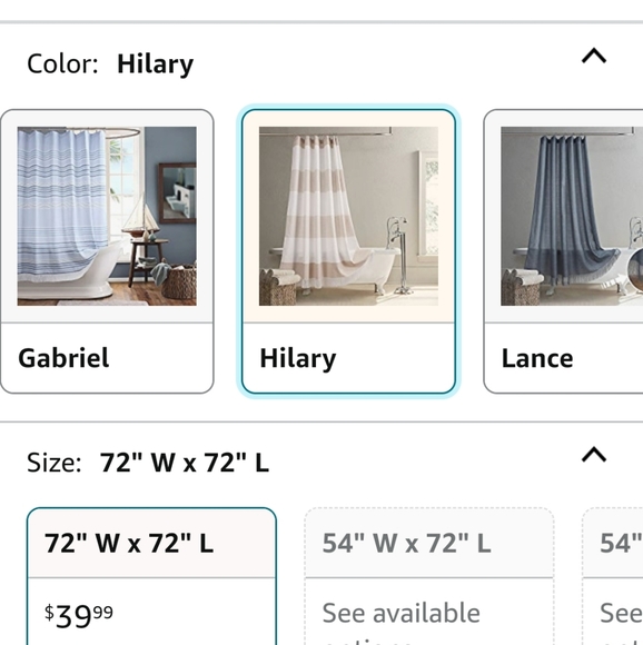 Coastal beige and white striped shower curtain with fringe - Picture 6 of 7